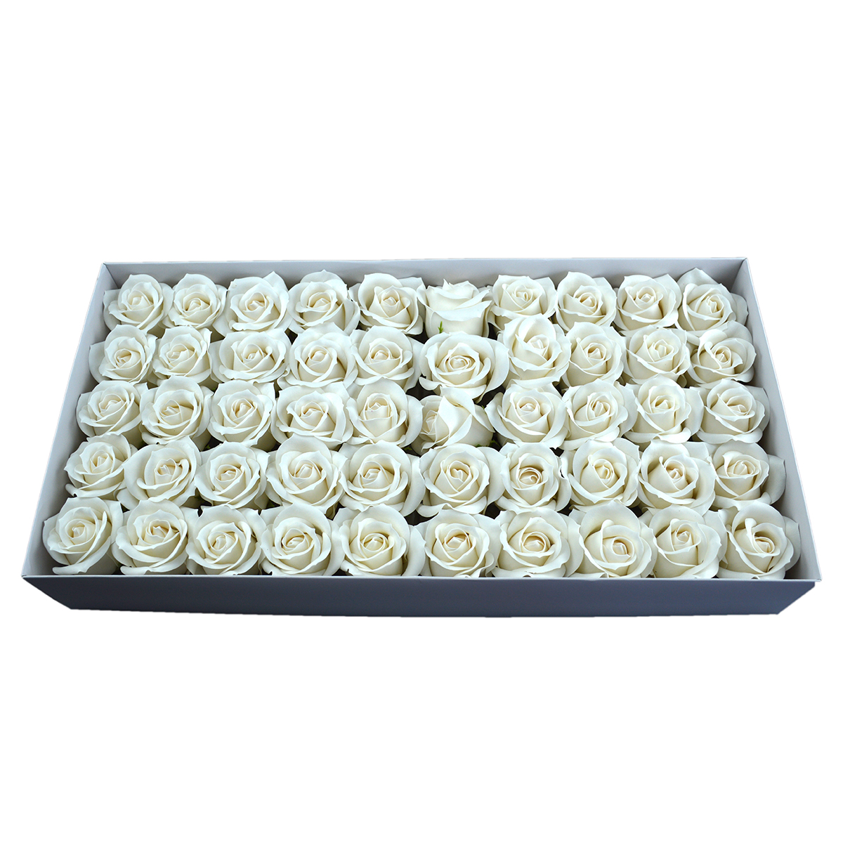 Lot de 50 roses de savon parfumées, vraie touche, blanc